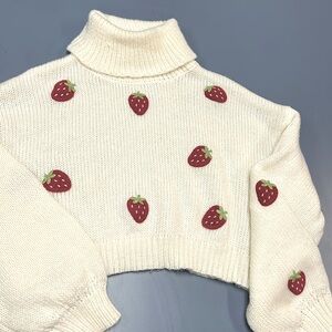 Romwe Kawaii Strawberry Sweater size L